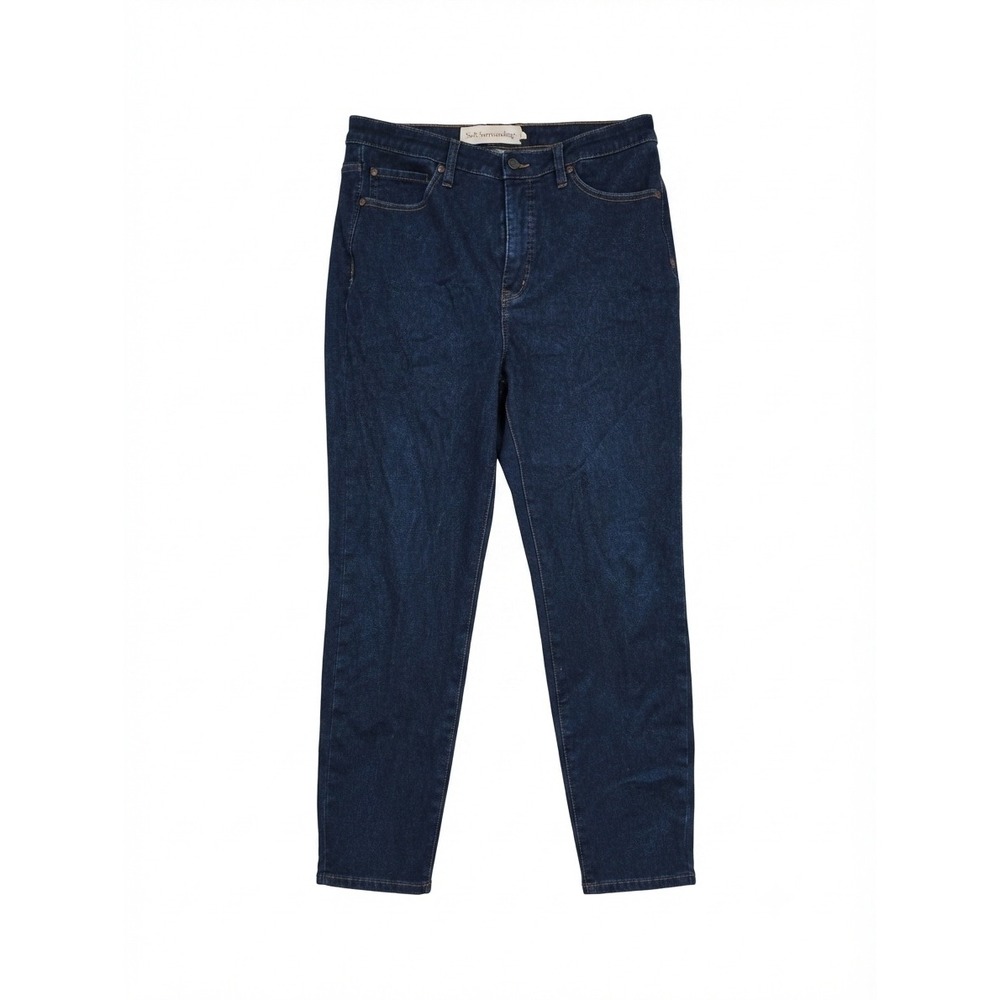 Soft Surroundings Womens 16P Dark Wash‎ High Rise Slim Leg Denim Jeans Petite